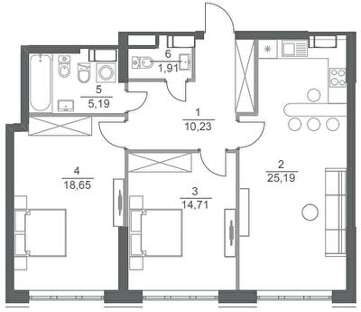 2-кімнатна 75.9 м² в ЖК Greenville Park від 49 550 грн/м², Київ