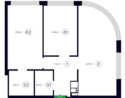 2-кімнатна 71.17 м² в ЖК White Lines від 79 250 грн/м², Київ