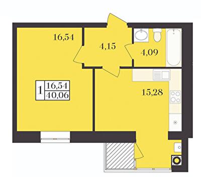 1-комнатная 40.06 м² в ЖК Элегант от 17 000 грн/м², Хмельницкий