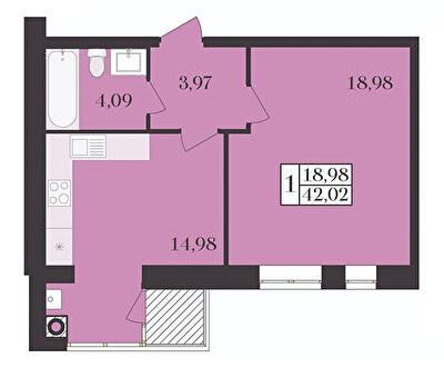 2-комнатная 42.02 м² в ЖК Элегант от 14 500 грн/м², Хмельницкий