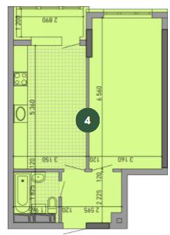 1-комнатная 49.99 м² в ЖК Паркове місто от 34 350 грн/м², Киев