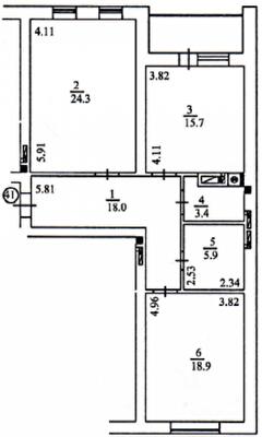 2-комнатная 88.8 м² в ЖК Сырецкий парк от 24 450 грн/м², Киев