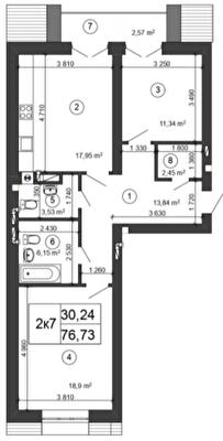 2-комнатная 81 м² в ЖК Сырецкий парк от 24 450 грн/м², Киев