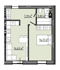 1-кімнатна 40.62 м² в ЖК Osnova від 19 050 грн/м², Запоріжжя