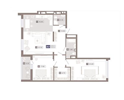 2-кімнатна 91.9 м² в ЖК Лук'янівський каскад від 42 893 грн/м², Київ