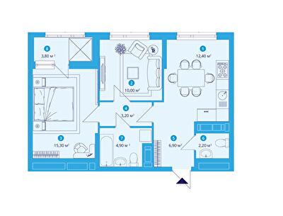 2-кімнатна 58.6 м² в ЖК SKY AVENUE від 42 169 грн/м², Київ