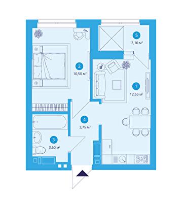 1-кімнатна 34.86 м² в ЖК SKY AVENUE від 52 034 грн/м², Київ