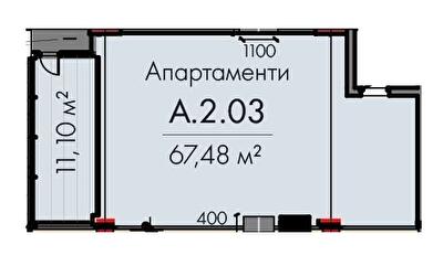 Свободная планировка 67.48 м² в ЖК Avenue 25 от 46 400 грн/м², Днепр