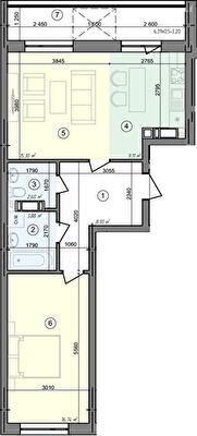 2-комнатная 59.76 м² в ЖК Голосеевская Долина от 27 500 грн/м², Киев