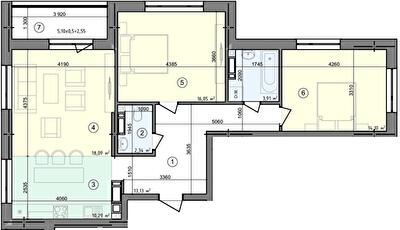 3-комнатная 80.46 м² в ЖК Голосеевская Долина от 28 000 грн/м², Киев