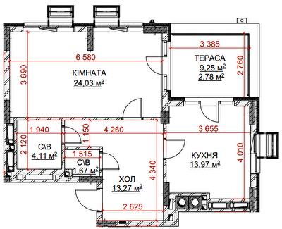 1-кімнатна 59.83 м² в ЖК Riverside від 31 500 грн/м², с. Погреби