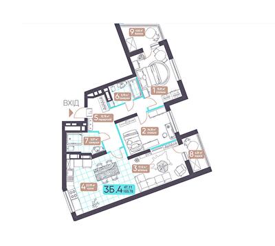 3-кімнатна 74.81 м² в ЖК Теремки від 30 282 грн/м², Київ