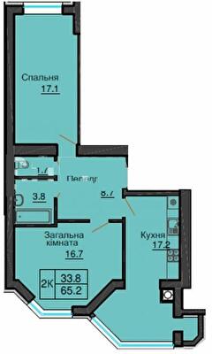 2-комнатная 65.2 м² в ЖК Sofia Nova от 30 000 грн/м², с. Новоселки