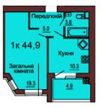 1-комнатная 44.9 м² в ЖК София Клубный от 26 000 грн/м², с. Софиевская Борщаговка