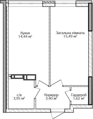 1-кімнатна 38.9 м² в ЖК City Park від 22 300 грн/м², м. Ірпінь
