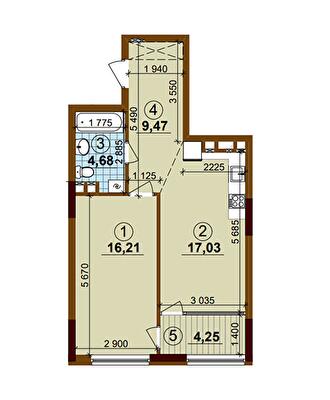 1-комнатная 52 м² в ЖК Варшавский Плюс от 25 250 грн/м², Киев