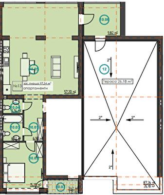 2-кімнатна 123.72 м² в ЖК Hygge Home від 27 950 грн/м², м. Ірпінь