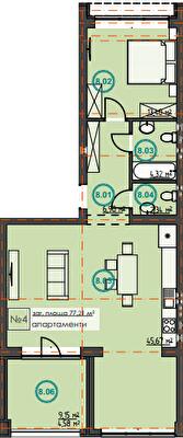 1-кімнатна 77.21 м² в ЖК Hygge Home від 21 000 грн/м², м. Ірпінь