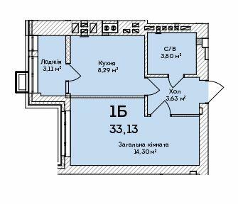 1-кімнатна 33.13 м² в ЖК Grand Country Irpin від 19 350 грн/м², м. Ірпінь