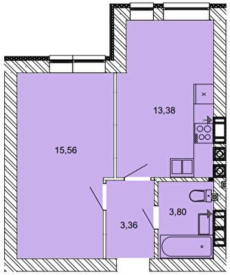 1-кімнатна 36.1 м² в ЖК Найкращий квартал від 29 450 грн/м², м. Ірпінь
