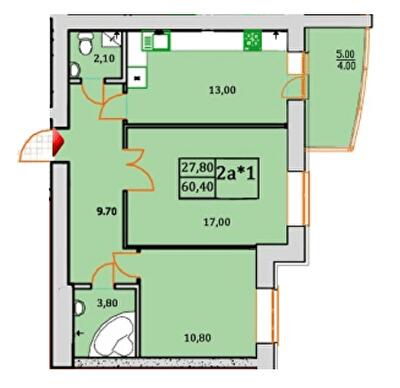 2-кімнатна 60.4 м² в ЖК Сонячна Оселя від 20 000 грн/м², м. Буча
