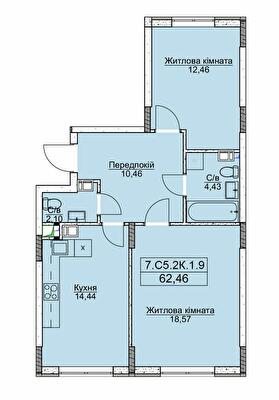 2-кімнатна 62.46 м² в ЖМ Нова Буча від 18 000 грн/м², м. Буча