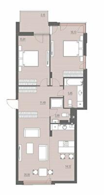 3-кімнатна 92.64 м² в ЖК PARKTOWN від 24 000 грн/м², смт Гостомель