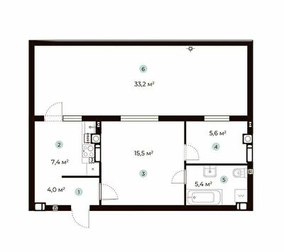 1-кімнатна 47.9 м² в ЖК PARKTOWN від 22 000 грн/м², смт Гостомель