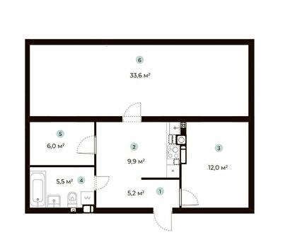 1-кімнатна 48.6 м² в ЖК PARKTOWN від 22 000 грн/м², смт Гостомель