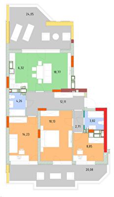 3-кімнатна 105 м² в ЖК На Прорізній від 24 500 грн/м², смт Гостомель