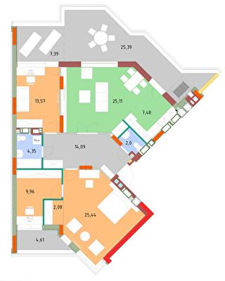 3-кімнатна 114.53 м² в ЖК На Прорізній від 24 500 грн/м², смт Гостомель