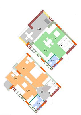 Двухуровневая 81.03 м² в ЖК На Прорезной от 24 500 грн/м², пгт Гостомель