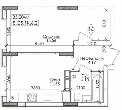 1-комнатная 35.2 м² в ЖМ Новая Буча от 15 500 грн/м², г. Буча