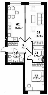 2-кімнатна 66.93 м² в ЖК City Lake від 21 500 грн/м², с. Шевченкове