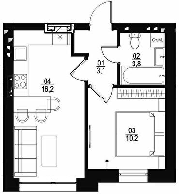 1-кімнатна 33 м² в ЖК City Lake від 23 500 грн/м², с. Шевченкове