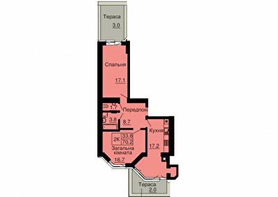 2-кімнатна 70.2 м² в ЖК Софія Резіденс від 26 000 грн/м², с. Софіївська Борщагівка