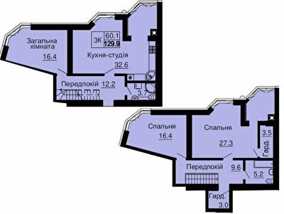 Дворівнева 129.9 м² в ЖК Софія Резіденс від 25 000 грн/м², с. Софіївська Борщагівка