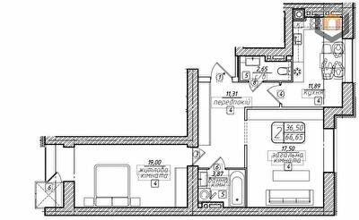 2-кімнатна 66.65 м² в ЖК Західний від 21 000 грн/м², Вінниця