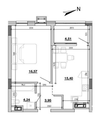1-комнатная 44.67 м² в ЖК Містечко Підзамче от 32 031 грн/м², Львов