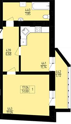1-комнатная 51 м² в ЖК Пивнична фортеця от 23 550 грн/м², Ровно