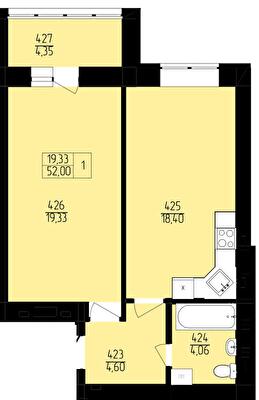 1-комнатная 52 м² в ЖК Пивнична фортеця от 23 550 грн/м², Ровно
