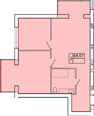 2-кімнатна 68.57 м² в ЖК Gentleman Park від 25 300 грн/м², Тернопіль