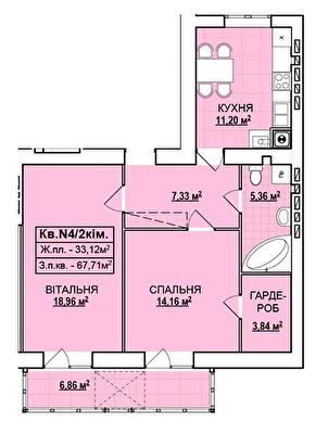 2-кімнатна 67.71 м² в ЖК на вул. Базарна від 13 950 грн/м², м. Стрий