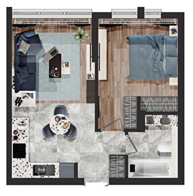 1-кімнатна 39.25 м² в ЖК City Line від 23 150 грн/м², Ужгород