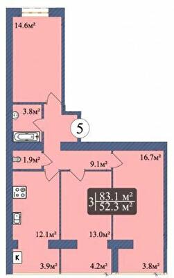 3-комнатная 83.1 м² в ЖК Мечта от 17 000 грн/м², Чернигов