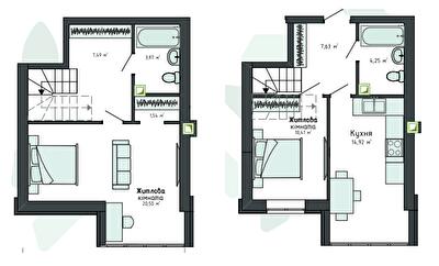 Двухуровневая 70.27 м² в Клубная резиденция O`Club от 29 093 грн/м², с. Крюковщина