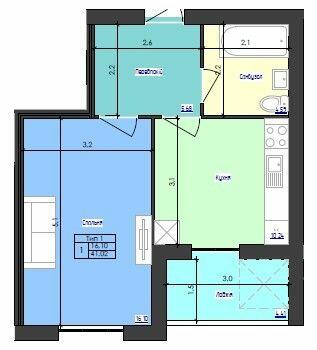1-комнатная 41.02 м² в ЖК Кришталеве озеро от 19 800 грн/м², Черновцы