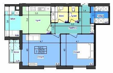 2-комнатная 76.22 м² в ЖК Кришталеве озеро от 19 800 грн/м², Черновцы