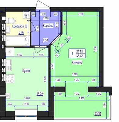 1-комнатная 45.46 м² в ЖК Кришталеве озеро от 17 800 грн/м², Черновцы