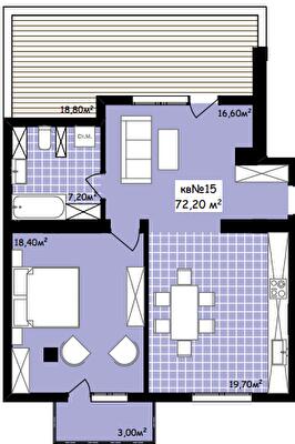 2-комнатная 72.2 м² в ЖК Неосити от 22 650 грн/м², Черновцы